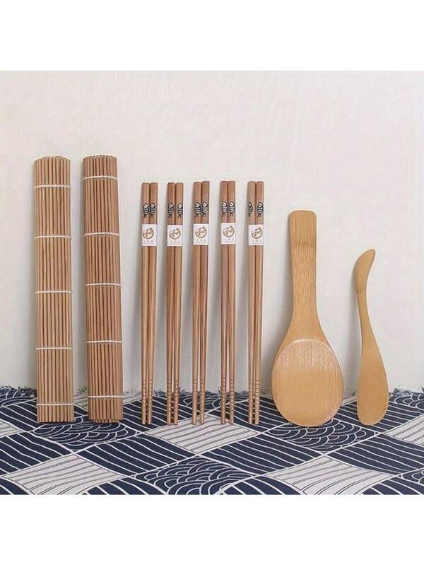 9Pcs/Set DIY Sushi Maker Set Rice Mold Kitchen Sushi Making Tool Kit Sushi Mold Cooking Tools Set