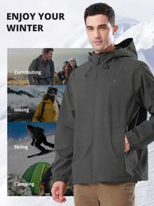 CAMEL CROWN 男士登山滑雪雪衣防水冬季外套單板滑雪風衣防風保暖連帽雪衣