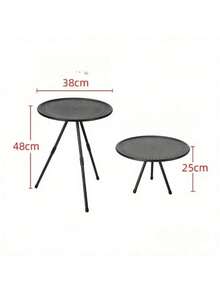 1pc Outdoor Aluminum Alloy Folding Table, Lightweight Coffee Table, Portable Picnic Camping Table, Adjustable Small Round Table