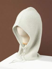 1件套男女通用100%羊毛针织拉法帽围巾套装，时尚保暖防风护耳帽围巾组合，适合秋冬季节 - 彩色 - 查看 16