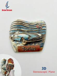 1pc Creative 3D World Travel Fridge Magnet, Travel Souvenir Decoration Sticker, Suitable For Home, Office, Personalized Travel Memento Magnetic Refrigerator Sticker, Home Decor, Kitchen, Room, Office, Cabinet Craft Gift, Holiday Souvenir, Exquisite Small Gift - Multicolor - View 7
