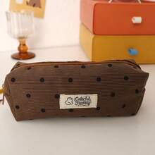 New Minimalist Korean Style Polka Dot Pencil Case, Ins High-Quality Large Capacity Stationery Bag, Niche Student Stationery Storage Pouch - Multicolor - View 5