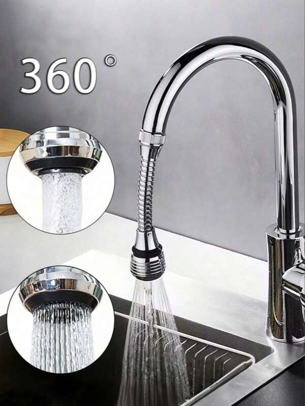 1/2 Pc 360° Rotating Faucet Extender, Faucet Water Saver, Stainless Steel Splash-Proof Nozzle, Faucet Booster, 2 Water Flow Modes, Suitable For Bathroom, Toilet, Kitchen, Dining Room, Sink, Wash Basin, Kitchen Gadgets/Daily Household Items/Kitchen Accessories/Bathroom Accessories