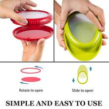 Juego de 4 piezas de contenedores herméticos para almacenamiento de frutas y verduras con tapas, organizador reutilizable para refrigerador para aguacate, tomate y frutas, accesorio de cocina a prueba de óxido para mantener la frescura de los productos por talla grande tiempo - Multicolor - Ver 9