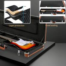 Portable Electric Guitar Case Hard Shell Square Wood For GST GTL Guitars - 預設 - 查看 5