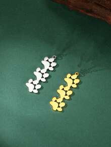 AMAXER 3pcs/Set Stainless Steel Single Paw Print & Continuous Paw Print Pendant, Cute Minimalist Handmade DIY Jewelry Making Supplies, Holiday Gift, Wholesale - Simple Series - View 10