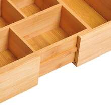 HOMCOM Storage Organizer Box, Drawers, Organizer, Bamboo, Natural, 24.6 X 17.6 X On Site