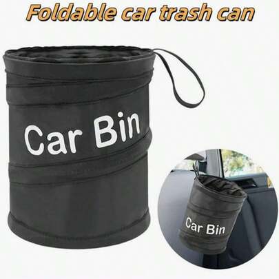 一款便捷的车载垃圾桶，配有悬挂式垃圾袋，可挂在座椅靠背上，尺寸为 5.91x7.87 英寸。这款车载垃圾桶和储物袋也适用于家庭、办公室、卧室、客厅。是工作空间整理、办公用品收纳、简约装饰的理想之选，结构坚固耐用，可用作垃圾桶、厨房垃圾桶，也可作为小型垃圾运输桌使用。