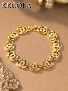 KKCOLA 1件时尚汽车花朵手链饰品，派对/节日礼物，日常佩戴饰品，适合送给爱人、妈妈、女儿 - 金黃色 - 查看 2