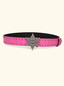 1pc Fashionable Punk-Style Wide Belt With Rivets For Women's Jeans Universal Belt - Belt - View 3