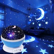 3D Rotating Star And Moon Projection Night Light, USB Powered 12-Color Mode Celestial Light, Suitable For Bedroom Decoration, Party Atmosphere, And Outdoor Stage Projection, Moon Lamp, Portable Projector, Energyefficient Light, Star Projector, Colorchanging Light, Party Planners - 粉色 - 查看 6