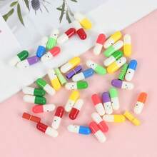 105pcs/Set Message Capsules Heart Pill With Roll Paper Blank Notes Clear Wish Bottle Capsule Emoticon Smile Pills Wedding Valentine's Day Gifts Holiday Message Ceremony Supplies - Multicolor - View 7