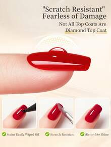 XEIJAYI 1瓶15克钻石光泽亮面封层，持久透明亮面封层，LED UV固化持久美甲，高哑光效果，凝胶指甲油 - 無色 - 查看 4