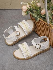 1双简约公主风平底凉鞋，时尚百搭的夏季必备单品，适合聚会和度假穿着。 - 白色 - 查看 3