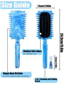 This Curly Hair Styling Wet Brush Features Soft Bristles That Effectively Detangle Curly Hair And Reduce Pulling, Helping To Keep Curls In Place. The Round Brush Design Makes It Suitable For Both Men And Women.