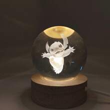1个史迪奇卡通3D水晶球灯，发光夜灯，创意儿童生日礼物，纪念品，理想的情人节礼物 - 彩色 - 查看 11
