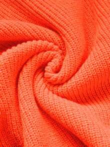 Nuevo suéter de cuello alto de punto de unicolor minimalista y de moda para mujer, otoño/invierno - Naranja Quemada - Ver 9
