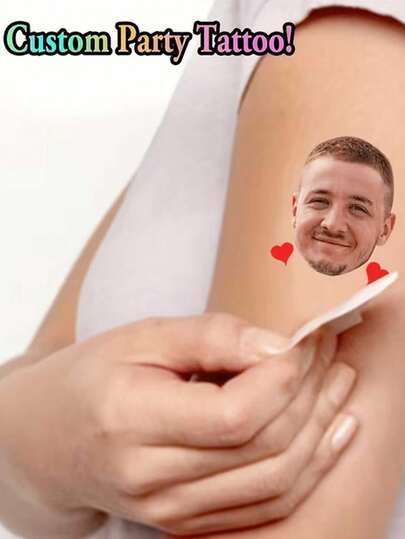 ملصقات وشم مؤقت مخصص للحفلات، ملصقات وشم مؤقت للوجه مخصصة، مناسبة لجميع المناسبات والمواسم - للبالغين والمراهقين، ملصقات وشم للحفلات، ملصقات وشم مؤقت للوجه مخصصة، صور مخصصة، مرح وخدع، مناسبة للحفلات والأعياد الميلاد والزفاف والذكرى السنوية، هدايا مثالية للزفاف والحفلات، مناسبة أيضًا كهدايا للأصدقاء والعائلة