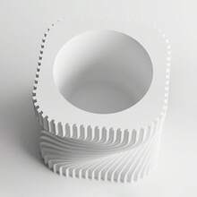 ORIZZONTE Modern Decorative Vase With Intertwined Spiral Structure – Dynamic Minimal Design For Plants, Cactus, Bonsai – Home/Office Gift Idea – Available In 2 Sizes – 100% Made In Italy, Shipping From Italy - 白色 - 查看 5