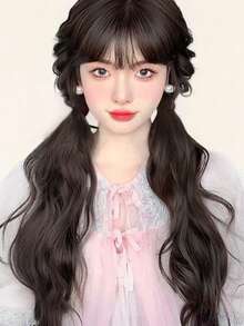 LYSW 弹性发圈，自然波浪假马尾，蓬松凌乱马尾假发片，女士系带式合成假发马尾 HA2838，弹性发圈，发绳，橡皮筋，发绳，头饰