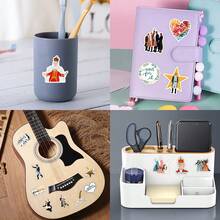 Conjunto de 55 adesivos de grafite do musical Hamilton, ideais para garrafas de água, laptops, celulares, skates, guitarras, malas, álbuns de recortes, capacetes e decoração de festas. - Damasco - Ver 8