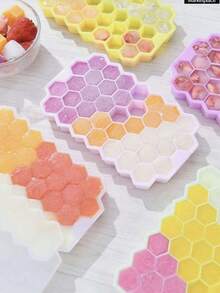 Silicone Ice Cube Tray With Removable Lid, Stackable Ice Cubes, Suitable For Baby Food, Cocktails And Coffee, Summer Ice Cubes/Container, Fits Stainless Steel , Summer Ice Cube Mold, Kitchen Utensils - Multicolor - View 6