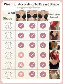 Sujetador Adhesivo De Punto Con Tirantes Sin Hombros Y Empuje Hacia Arriba Para Mujer Con Correa De Cuello, Adecuado Para Vestidos Sin Espalda - Negro - Ver 3