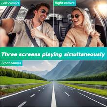 360° Dash Cam - Front, Left And Right View, Triple-Lens Car DVR, 3.16" IPS Screen, Night Vision, Motion Detection, Loop Recording, Wide Angle Security Camera, 150mAh Battery - 3 Camera - View 4