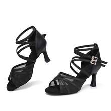 Women'S Latin Dance Shoes, Fashionable Silver Dance Sandals, Ankle Strap Design High-Heeled Dance Shoes, Mesh Salsa Dance Shoes, Ballroom Performance Practice Dance Shoes