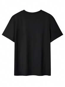 Tween Boy Casual Slogan Baseball Printed Black Round Neck Short Sleeve T-Shirt Summer Top - Black - View 3