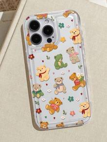 Floral Toy Bear Print Clear Case Compatible With IPhone 13/11/17/17pro/16/14/15/15pro/15 Plus/15 Promax/7plus/8plus/X/Xs Max/Xr/11pro/12pro/13pro/14pro/12mini/13mini/11promax/12promax/13promax/14promax/14plus/17pro Max/17Air/6/6s Plus/7/8/16Pro/16plus/16promax/Se2/17promax&Compatible With Samsung Galaxy/A54/A14/A12/A13/A15/A32/A33/A24/A52S/S20/S21/S22/S23/S24/S23Plus/S24ultra/S25/A15/A33/A23 - Multicolor - View 2