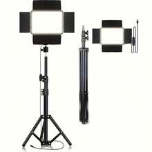 63英寸三脚架，10英寸方形柔光箱LED摄影灯套装，USB供电，3种可调色温，4个扩散板，适用于室内摄影照明 - 彩色 - 查看 5