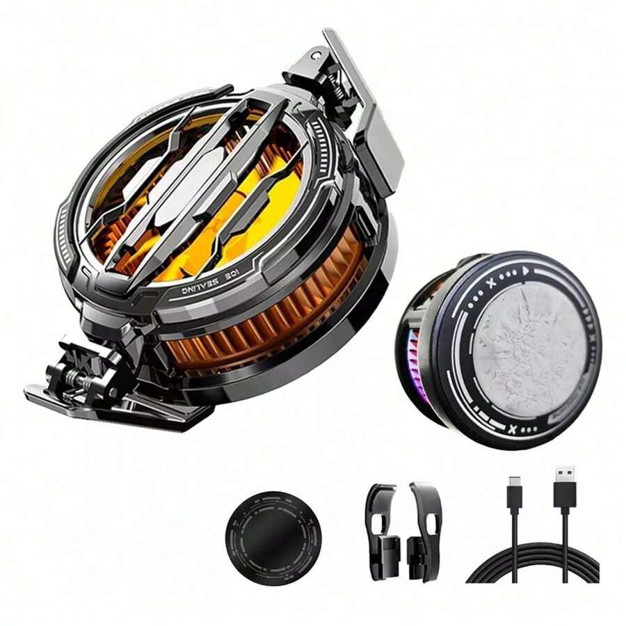 Enfriador De Celular Ventilado Ventilador Rgb Cooler Equipo - Negro - Ver 1