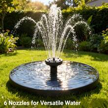 Outdoor Solar Fountain, 6 Nozzle Floating Solar Water Pump For Pond, Xmas Gift Ideas For Family, Best Christmas Decorations For Garden, Patio, Bird Baths Christmas Garden Gift
