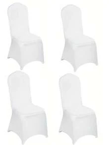 4/10/20/30PCS Wedding Banquet Hotel White Elastic Chair Covers, One-Piece Chair Covers, White Full-Coverage Thickened Chair Covers, Reusable Elastic Skirts For Large Exhibitions, Universal Elastic Chair Covers, Engagement Ceremony, Office Meeting Chair Covers - White - View 15