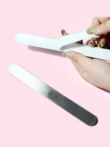 100pcs Reusable Self-Adhesive Nail Files, 180 Grit Replacement Nail Sanding Pads, Suitable For Home And Salon Use, 1pc Stainless Steel Half-Circle Replaceable Nail File Pad, Manicure Tools, Nail Care Supplies - Light Grey - View 4