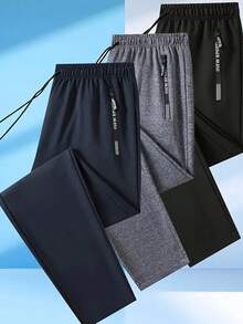 Men's Jumpsuit Sweatpants, Side Zipper Pockets, Adjustable Drawstring Waist, Suitable For Fitness, Travel, Casual Wear, Valentine's Day Gift