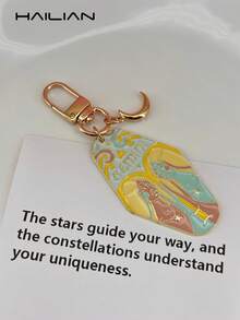 Women's Simple And Elegant Alloy Drip-Painted Twelve Constellation Bag Charm Bag Accessory Suitable For Car Keychains Bag Decorations Student Bags Couple Charms Small Gifts For Best Friends. Key Chain Gifts For Women Stocking Stuffers Teacher Gift Sister Gifts