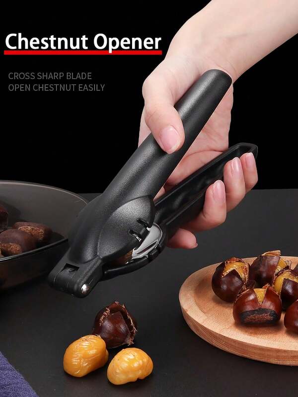 1Pc Multifunctional Stainless Steel Nut Cracker - Durable Metal Clamp Jaw, Cracks Walnuts/Macadamia Nuts/Hard Nuts, Bottle Opener 2-In-1 - For Home Kitchen/Baking/Snack Prep/Mother's Day/Women's Day/Housewarming Gift