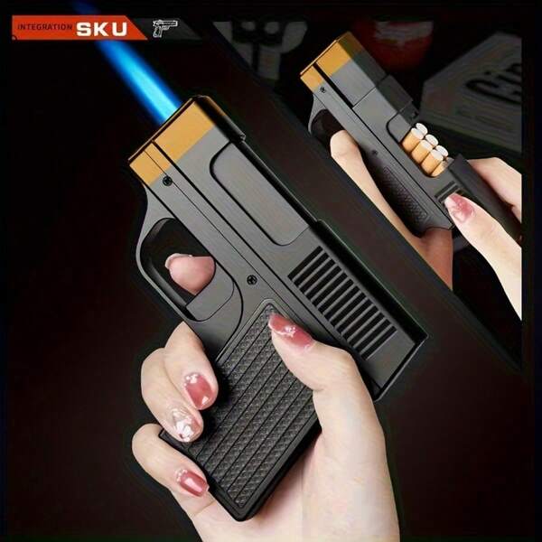 10-Pack Creative Cigarette Case Torch Lighters, Windproof Butane Jet Flame Lighters, Refillable & Adjustable Flame Lighters For Outdoor Use, BBQ, And Kitchen Baking (Butane Gas Not Included)