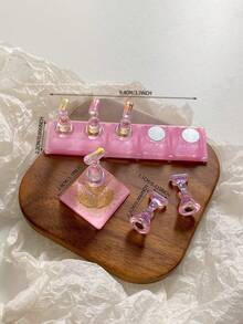 亚克力极光彩虹色矩形钻石形状美甲展示架，树脂水晶珠水钻复古韩国花朵激光 DIY 家居和户外女士母亲姐妹妻子女友婚礼美甲沙龙美容情人节使用