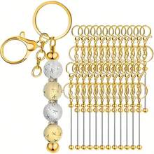 4/8/12/20pcs(No Beads) Beaded Key Chain Kits, Metal Blank Beaded Key Chain DIY Accessories, For Pendant, Jewelry Making, Gift - Keychain (without Beads) - View 8