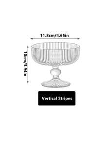 1 pieza Tazón de vidrio con estilo retro e INS para helado, yogur, postre, batido y pudín - transparente - Ver 15