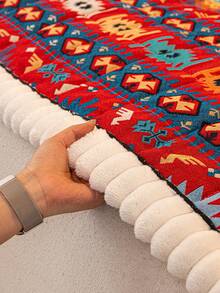 1件装绗缝绒面沙发套，纯色北欧风沙发垫，加厚3D立体蓬松沙发套，冬季保暖防滑防刮沙发保护套，适用于客厅、卧室、书房，适合带扶手和靠背的1/2/3/4座沙发 - 紅色 - 查看 7