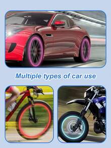 12pcs Luminous Tire Valve Caps - Self-Luminous LED Style Valve Covers, Fit For Cars, Motorcycles, Electric Bicycles And Bicycles - Universal Size, Red Skull Design, Visible At Night, Fashionable Wheel Decoration Accessories - Glow-in-the-dark Nozzle Cap - View 5