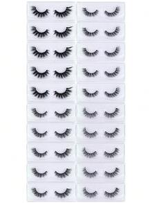 MAGEFY 20/10 对自然交叉混合假睫毛，蓬松精致，适合日常佩戴，卡通风格，旅行必备（批次不同，纸板颜色随机） - 黑色 - 查看 6