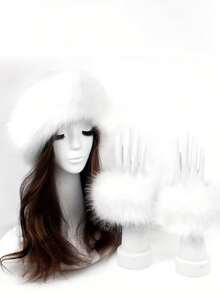 1pc Fashionable Faux Rabbit Fur Warm Topless Headband Hat - Multicolor - View 23