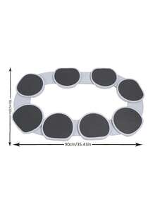 9pcs Of Kitchen Dining Table Turntable, Kitchen Countertop Turntable With 360 Degree Rotation, Multifunctional Heat-Resistant Rectangular Table - Black and White - View 10