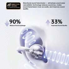 Lenovo Tai nghe Bluetooth TA410 2025 mẫu mới nhất, công nghệ dẫn truyền qua xương, thiết kế siêu nhẹ 2,8g, thích hợp cho chạy bộ, tập gym, yoga, v.v., chống mồ hôi IPX5, phát lại 24 giờ với hộp sạc, chơi game Bluetooth 5.4, hiệu ứng âm thanh không gian HIFI, tai nghe Bluetooth, màu be, đen, tím - Màu be - Xem 7