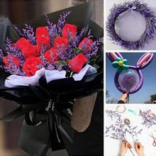 [20 Stems Purple Statice Flowers] 20 Stems Statice Dried Flowers, Rustic Wooden Vase, Artistic Craft, Home Living Room Bedroom Window Display, Handmade Floral Arrangement,For Valentine'S Day,Rustic Holiday(Purple). - Multicolor - View 5